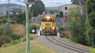 TasRail 2054 2053 #46 Coal train passing through Deloraine