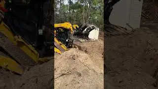 Cat 275 CTL removing oak stump