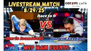MVP Main Events:10-Ball Handicapped Match: Boris Ivanovski (740) vs. Darwin Vergara (624) -Race to 9