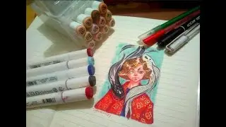 How to use copic marker for short illustration: speed art