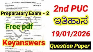 2nd PUC History Preparatory Exam 2 Keyanswers 2026
