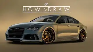 HOW TO DRAW an Audi RS7 | Step by Step | Realistic - drawingpat