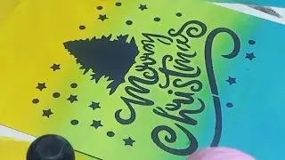 DIY | How to make a Christmas Card Background with a Stencil | Distress Oxide Painting