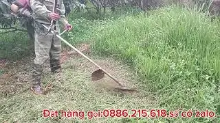 Phát cỏ máy dùng lưỡi cưa xẻ gỗ chế thành lưỡi lắp máy phát cỏ phát nhẹ lưỡi sắc phát cả ngày luôn.