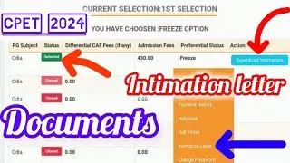 cpet pg admission process 2024 | pg admission documents 2024 | slide up process 2024 @missrout