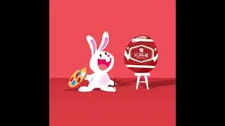 Easter bunny painting eggs