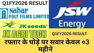Nahar Poly Films Ltd/JSW Energy Ltd/JK Agri Genetics Ltd रफ्तार के घोड़े पर सवार केवल ०3 महीने