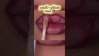 Pencil + glitters + 2ml #ytshort #makeuptutorial #lipmakeup #lips #lipsticktutorial
