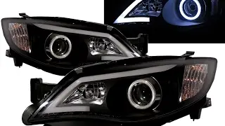 CrazyTheGod IMPREZA GE GH GR GV MK3 2008-2013 4D/5D COB Projector Headlight Black V2 for SUBARU LHD