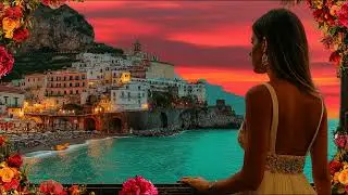 🇮🇹 Italian Coastal Harmony 🌅 Relaxing Mediterranean Music & Seaside Village Views 4K