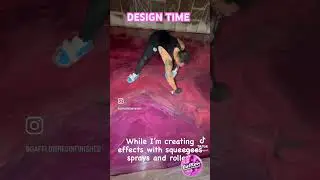 Dropping design on this 300sqm floor, pinks & gold #resin #pinkfloor #floor #resinfloor #process #fy