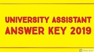 University Assistant Answer Key 2019