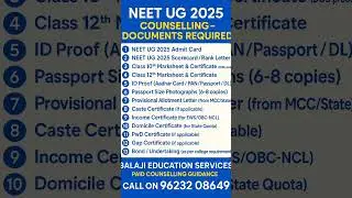 NEET UG 2025 Counselling Documents Required 📝 | MBBS Admission Guide