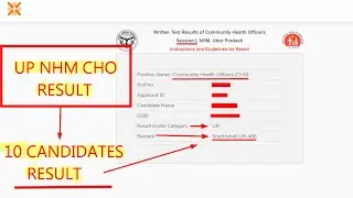UP NHM CHO - 10 CANDIDATES RESULT ANALYSIS IN ONE VIDEO.