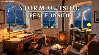 Timeline🌩️ Stormy Sanctuary | Cozy Lighthouse Ambience | Deep Focus & Relaxation [1 Hour]