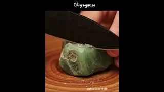 &ldquo;ASMR Gemstone Slicing ✨ Chrysoprase Crystal Cutting Sounds&rdquo; #oddlysatisfying  #gemstonecutting