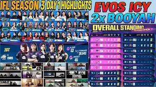 IFL Season 3 Day 1 Highlights | EVOS ICY🔥 Double BOOYAH Performance | Free Fire