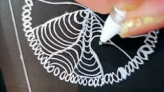 Black Doodle chill ASMR easy drawing | Black and White doodle