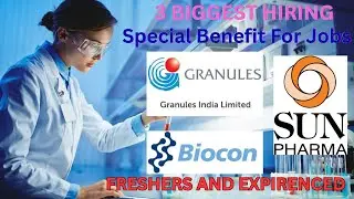 GRANULES INDIA LTD,SUN PHARMA,BIOCON LTD NEW JOBS IN PHARMA 2025.//HYD JOBS //VIZAG JOBS .