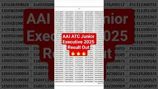 AAI ATC Junior Executive 2025 Result Out🔥🔥🔥|| #aai #atc #juniorexecutive #2025 #resultout