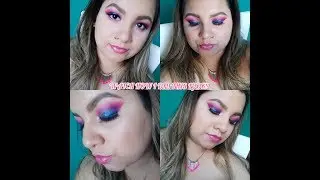 Gender Reveal||Makeup Look Idea||Pink purple/Blue