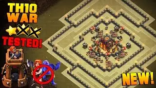Clash of Clans | LITERALLY THE BEST TH10 War Base w/ BOMB TOWER | TH10 Anti 2 Star Base TESTED[2016]