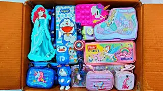 Unboxing Unicorn Stationery vs Blue Stationery Items, Pencil Case, Coin Bank, Sharpener, Pen, Pouch