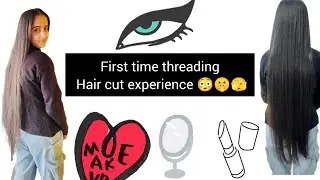 First Time Threading,Hair Cut experience 🫣😮@Makeupartist-vlogs #treading