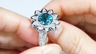 Afghan Neon Indicolite Ring at 3.35 carats by Kat Florence KF08837