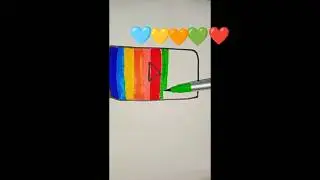 Youtube logo drawing  💙❤️#shorts #art #drawing #colors #youtube #logo #yt #ytshorts