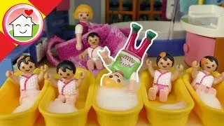 Playmobil en español Día de baño con las quintillizas - La Familia Hauser