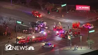 Several people injured, including pedestrian, in east Phoenix crash