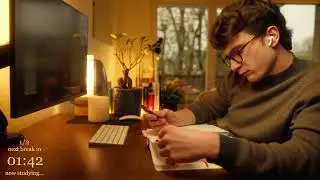 4-HOUR | Study With Me | One break, No music, Deep work