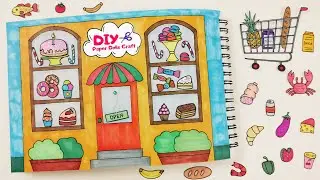 HOW TO MAKE PAPER QUIET BOOK SUPERMARKET FOR PAPER DOLLS DRAW AND PLAY SIMPLE TUTORIAL