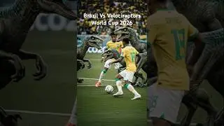 Brazil vs Velociraptor at the 2026 World Cup #DreamScreenAI | #dinosaur #velociraptor #worldcup