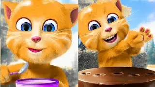 Top 5 Episode Talking Ginger 2 | Funny cat gameplay🫑🥬🍒🍒 #funnyvideos2024