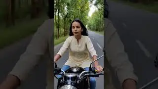 Silent road 🌿#BulletRide#RoyalEnfield#GirlRider#SoloRide#EmptyRoad#NatureRide#BikeLife