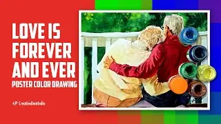 Old Couple Drawing With Poster Color | Easy Step By Step Valentine's Day Special Drawing