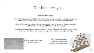 Presentation on the design, build and testing of a model bridge.