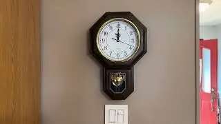 Timekeeper Essex regulator wall clock strikes 12:00 Pm CST 