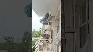 3BHK flat Balcony white paint apply #viral #reels #trending #interior #house #flat #downdeh  #2024