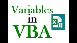 Variables in VBA