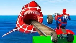 GTA 5 Epic Ragdolls | Spiderman and Super Heroes Jumps/fails (Euphoria Ragdolls Physics) #shorts