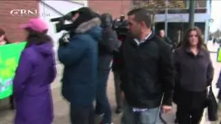 Testy Exchange Outside Hearing for Accused Boston Bomber