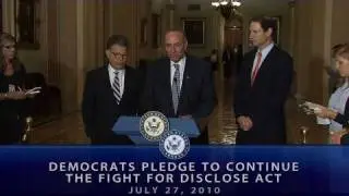 Democrats Pledge to Continue the Fight for DISCLOSE Act