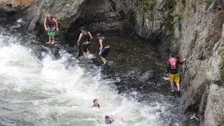 Yellowstone - Driving Firehole Canyon Drive - Swim in the River