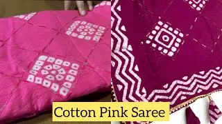 Cotton bandhani pink saree / Meesho haul