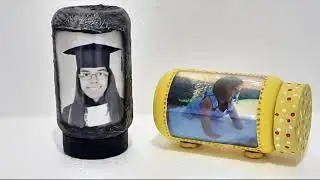 Como fazer porta retrato com potes de vidro P&C