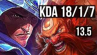 TALON vs GRAGAS (JNG) | 18/1/7, 3.0M mastery, 2000+ games, 6 solo kills | KR Challenger | 13.5