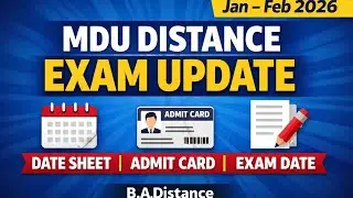 MDU Distance Exam Update 2026 | Date Sheet | Admit Card | Exam Date | #B.ADistance #mdudistance #ba 